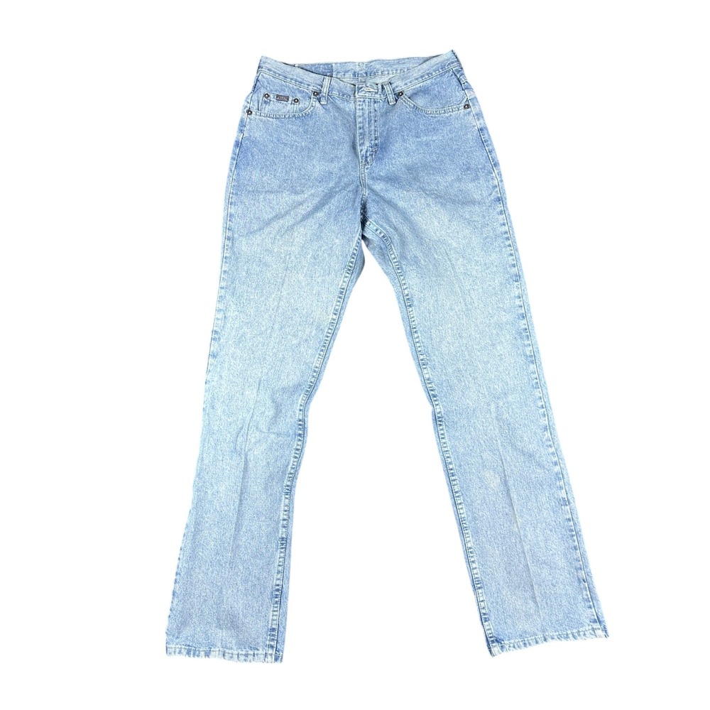 Riders by Lee Mens Straight Leg Jeans Light Wash Blue Western Workwear 33x34.5
